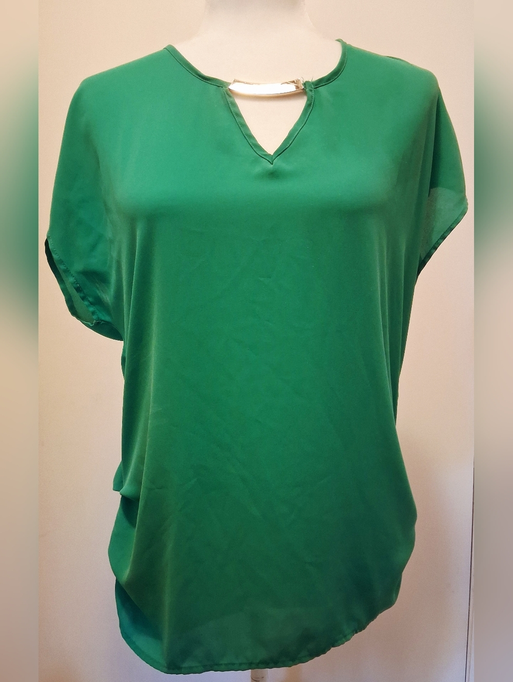 Lily White Emerald Green Short Sleeve Blouse